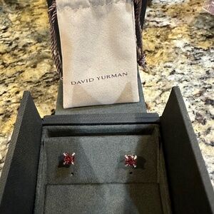 David Yurman Rhodolite Garnet Petite Chatelaine Stud Earrings
